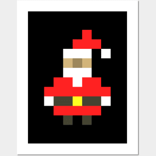 Pixel Santa Claus Christmas Posters and Art